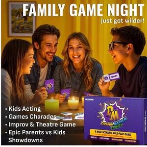 Drama Mayhem Family Party Game 8+
New in Plastic- Fun for the whole family!!
